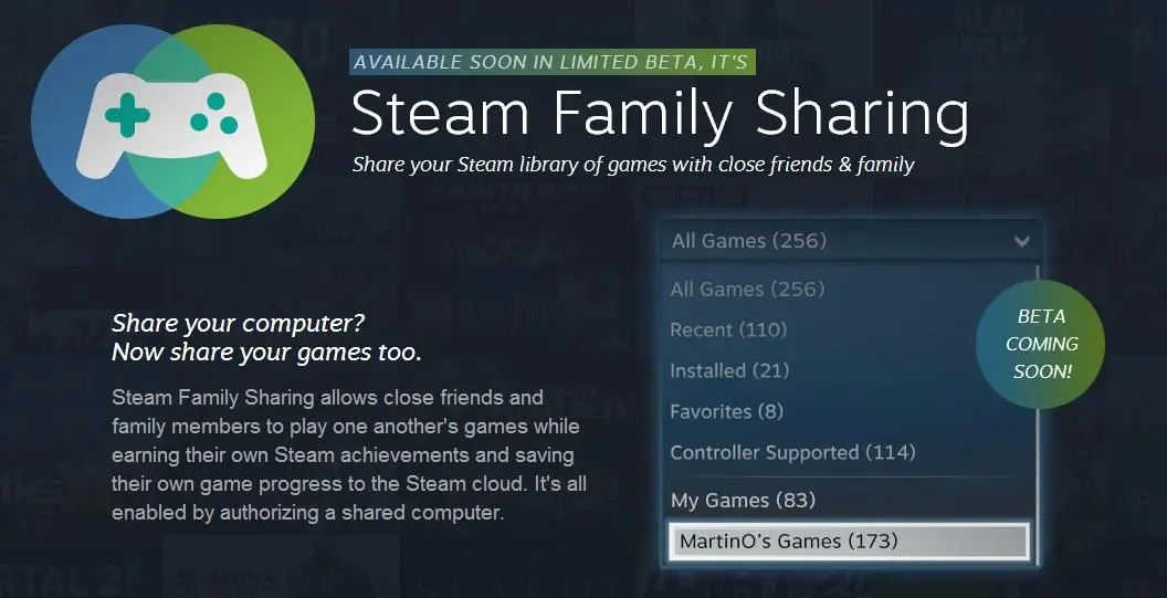 how to share games on steam